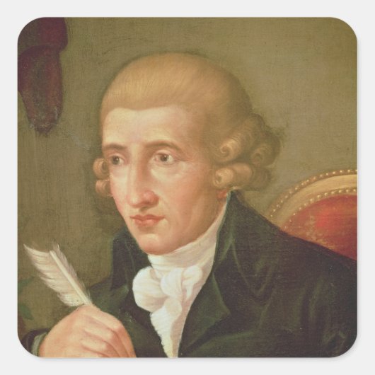 Portrait von Joseph Haydn Quadratischer Aufkleber (Vorderseite)