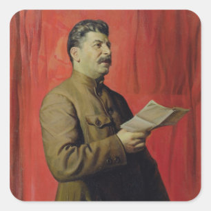 Portrait von Josif Stalin, 1933 Quadratischer Aufkleber