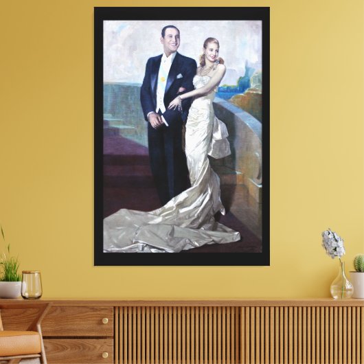 Portrait von Juan Domingo Perón und Eva Duarte Leinwanddruck (Insitu (Wohnzimmer))