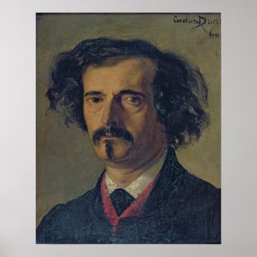 Portrait von Jules Barbey d'Aurevilly 1860 Poster (Vorne)