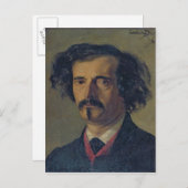 Portrait von Jules Barbey d'Aurevilly 1860 Postkarte (Vorne/Hinten)