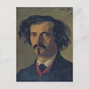 Portrait von Jules Barbey d'Aurevilly 1860 Postkarte