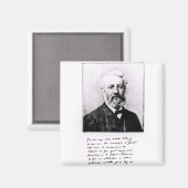 Portrait von Jules Verne Magnet (Vorderseite/Rückseite)