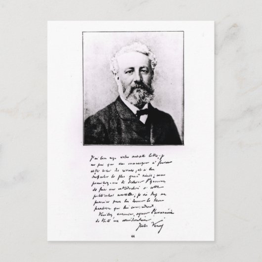Portrait von Jules Verne Postkarte (Vorderseite)