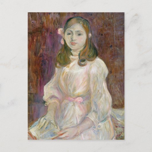 Portrait von Julie Manet Holding a Book, 1889 Postkarte (Vorderseite)