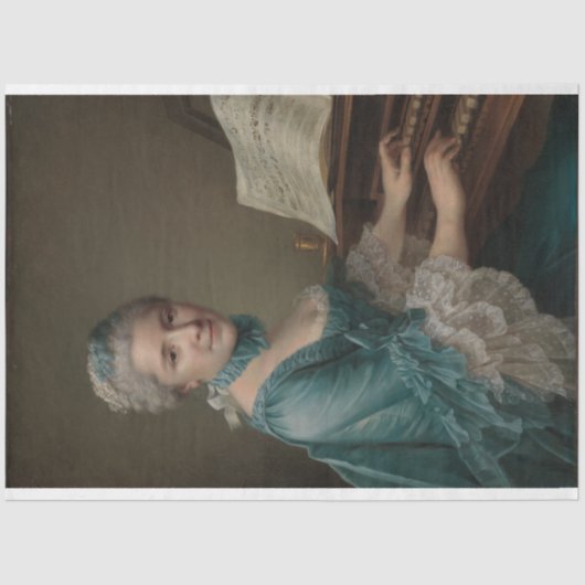 Portrait von Justine Favart Decoupage Seidenpapier (Vorderseite)