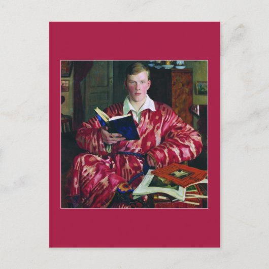 Portrait von K. B. Kustodiev von Boris Kustodiev Postkarte (Vorderseite)