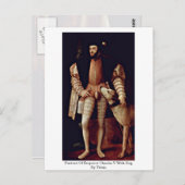 Portrait von Kaiser Charles V mit Hund von Tizian Postkarte (Vorne/Hinten)
