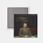 Portrait von Kaiser Nikolaus II., 1914 Magnet (Vorderseite/Rückseite)