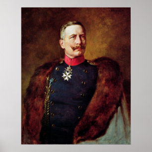 Portrait von Kaiser Wilhelm II Poster