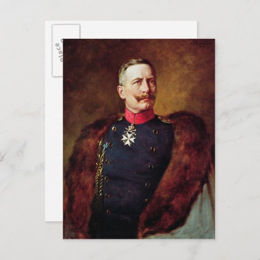 Portrait von Kaiser Wilhelm II Postkarte (Vorne/Hinten)
