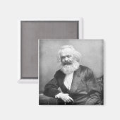 Portrait von Karl Marx Magnet (Vorderseite/Rückseite)