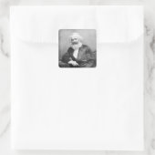 Portrait von Karl Marx Quadratischer Aufkleber (Tasche)