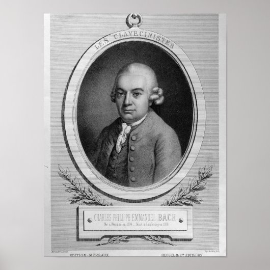 Portrait von Karl Philipp Emmanuel Bach Poster (Vorne)
