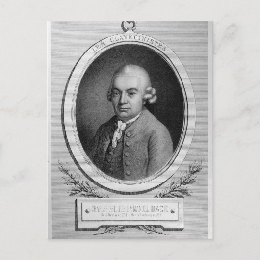 Portrait von Karl Philipp Emmanuel Bach Postkarte (Vorderseite)