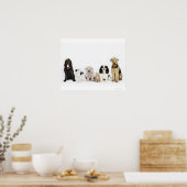 Portrait von Katzen und Hunden, die zusammen sitze Poster (Küche)