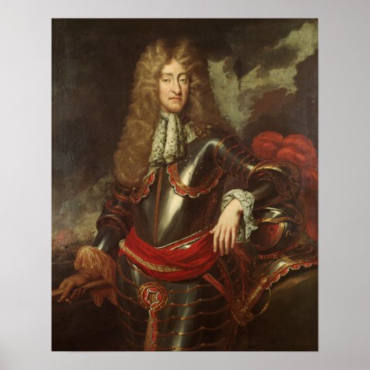 Portrait von König James II., c.1690 Poster (Vorne)