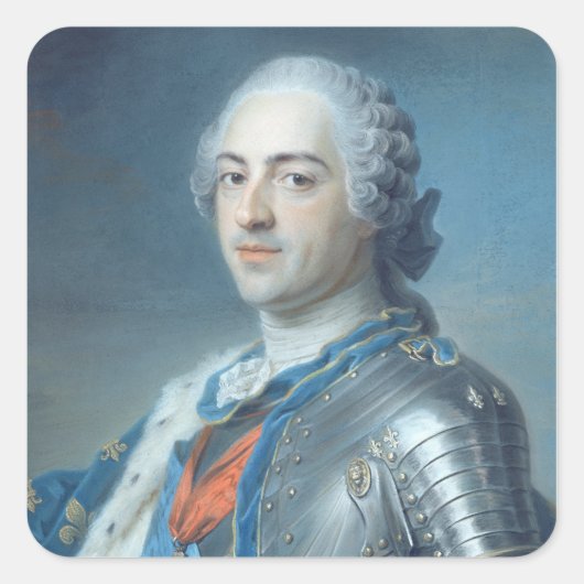 Portrait von König Louis XV 1748 Quadratischer Aufkleber (Vorderseite)