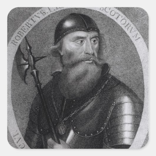 Portrait von König Robert I. von Schottland Quadratischer Aufkleber (Vorderseite)