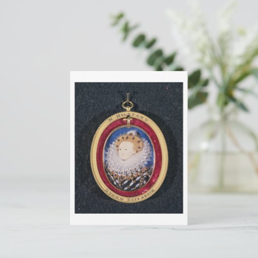 Portrait von Königin Elisabeth I (w/c auf Perle) Postkarte (Stehend Vorderseite)