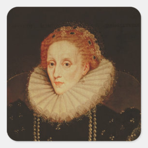 Portrait von Königin Elizabeth I. Quadratischer Aufkleber