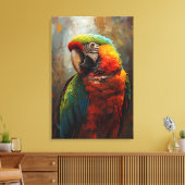 Portrait von künstlerischem Papagei - lebhafte Ölm Leinwanddruck (Insitu (Wohnzimmer))
