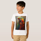 Portrait von künstlerischem Papagei - lebhafte Ölm T-Shirt (Vorne ganz)
