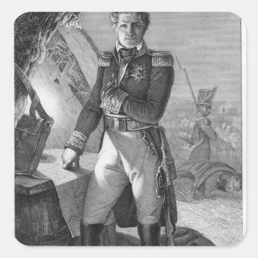 Portrait von Laurent de Gouvion Saint-Cyr Quadratischer Aufkleber (Vorderseite)
