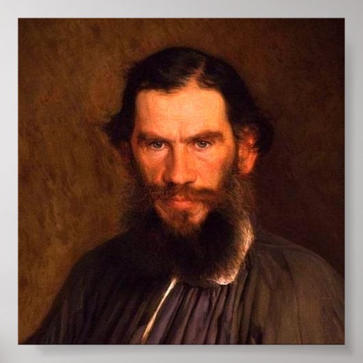 Portrait von Leo Tolstoi (von Ivan Kramskoi, 1873) Poster (Vorne)
