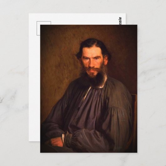Portrait von Leo Tolstoi (von Ivan Kramskoi, 1873) Postkarte (Vorne/Hinten)