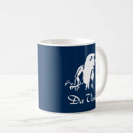 Portrait von Leonardo Da Vinci Kaffeetasse (VorderseiteRechts)