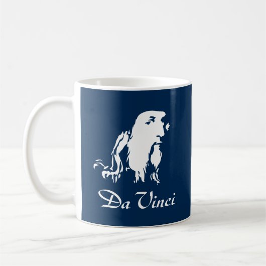 Portrait von Leonardo Da Vinci Kaffeetasse (Links)