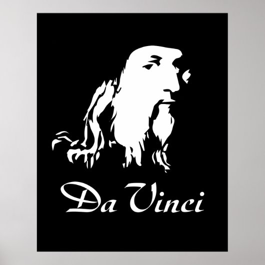 Portrait von Leonardo Da Vinci Poster (Vorne)