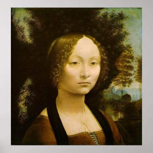 Portrait von Leonardo Da Vinci Poster (Vorne)
