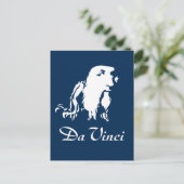 Portrait von Leonardo Da Vinci Postkarte (Stehend Vorderseite)
