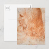 Portrait von Leonardo da Vinci Postkarte (Vorne/Hinten)