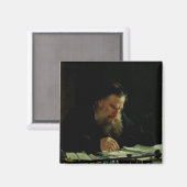 Portrait von Lev Tolstoy Magnet (Vorderseite/Rückseite)