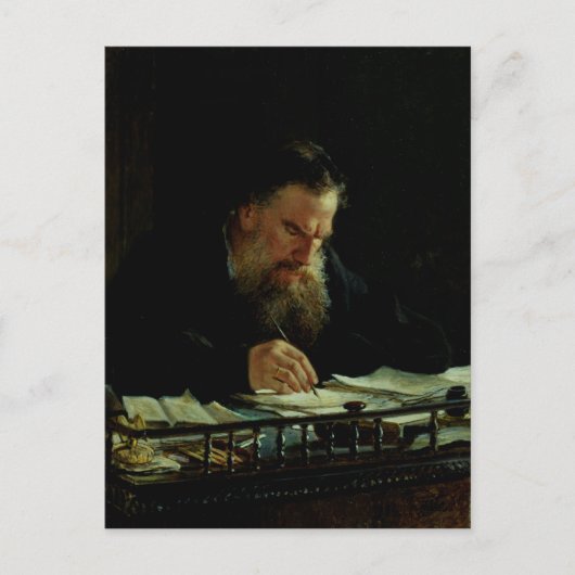 Portrait von Lev Tolstoy Postkarte (Vorderseite)