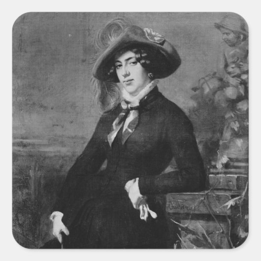 Portrait von Lola Montez , 1844 Quadratischer Aufkleber (Vorderseite)