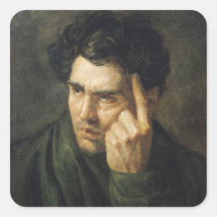 Portrait von Lord Byron Quadratischer Aufkleber