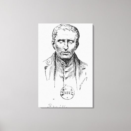 Portrait von Louis Braille Leinwanddruck (Vorderseite)