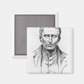 Portrait von Louis Braille Magnet (Vorderseite/Rückseite)