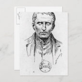 Portrait von Louis Braille Postkarte (Vorne/Hinten)
