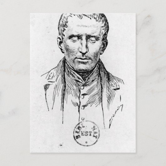 Portrait von Louis Braille Postkarte (Vorderseite)