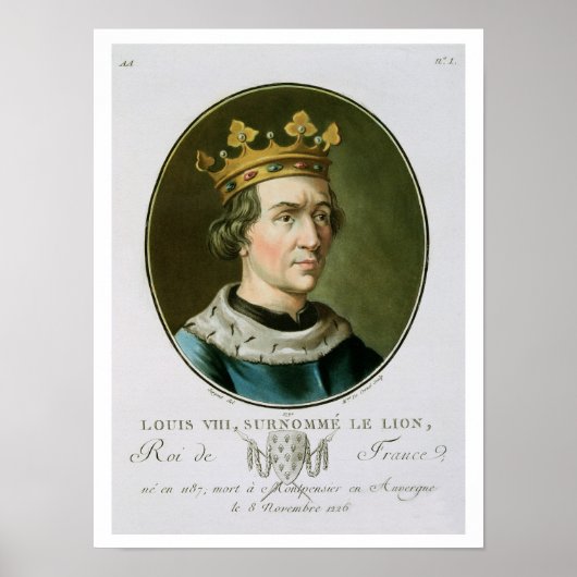 Portrait von Louis VIII, genannt "Le Lion", König  Poster (Vorne)