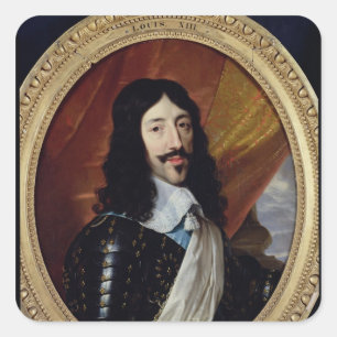 Portrait von Louis XIII nach 1610 Quadratischer Aufkleber