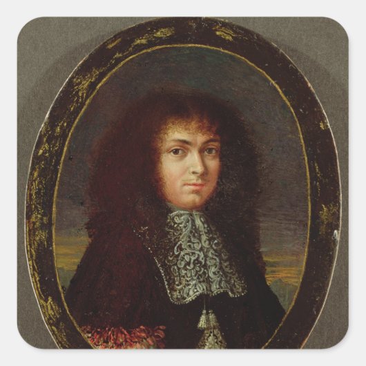 Portrait von Louis XIV Quadratischer Aufkleber (Vorderseite)