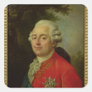 Portrait von Louis XVI King of France Quadratischer Aufkleber