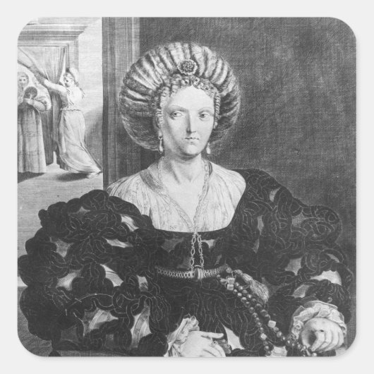 Portrait von Lucrezia Borgia Quadratischer Aufkleber (Vorderseite)