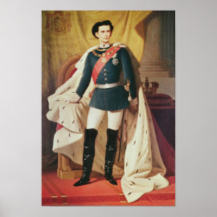 Portrait von Ludwig II von Bayern in Uniform Poster